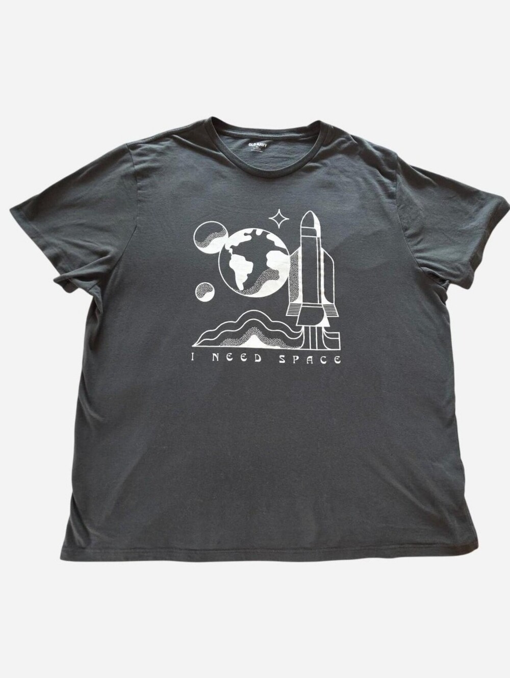 I Need Space graphic t-shirt with rocket planets moon funny design size XXL